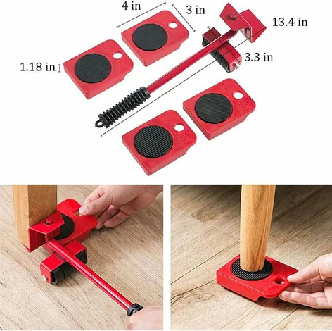 Heavy Duty Furniture Shifting Lifting Moving Tool with Wheel Pads
